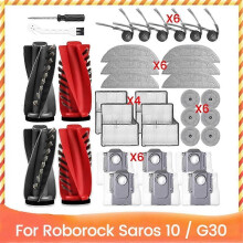 geschikt voor 34PCS vervangingsset voor Roborock Saros 10 / G30 robotstofzuiger hoofdzijborstel