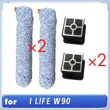 suitable for 2Roller Brush and 2Filters for I LIFE W90 Cordless Wireless Dry Cleaning Smart Sweeping
