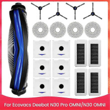 geschikt voor Ecovacs Deebot N30 Pro OMNI/N30 OMNI robotstofzuiger, hoofdzijborstel HEPA-filters