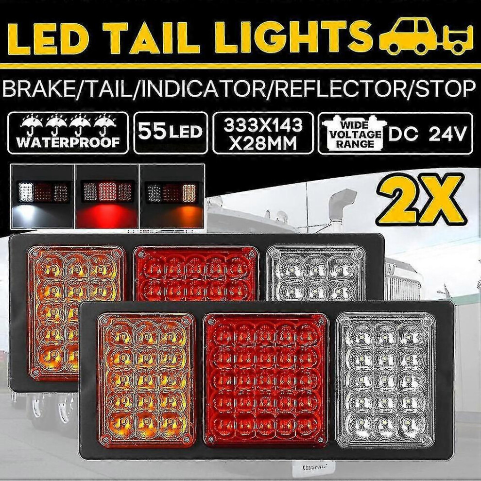 2X 55 Led Tail Lights Ute Trailer Caravan Truck Stop Indicator Rear Lamp 24V-Cheng Fu 9421490015311