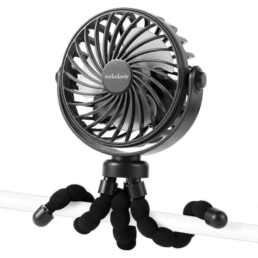 Rechargeable Stroller Fan Portable Baby Car Seat Usb Charging Handheld With Flexible Tripod Mini Clip 9421490016189