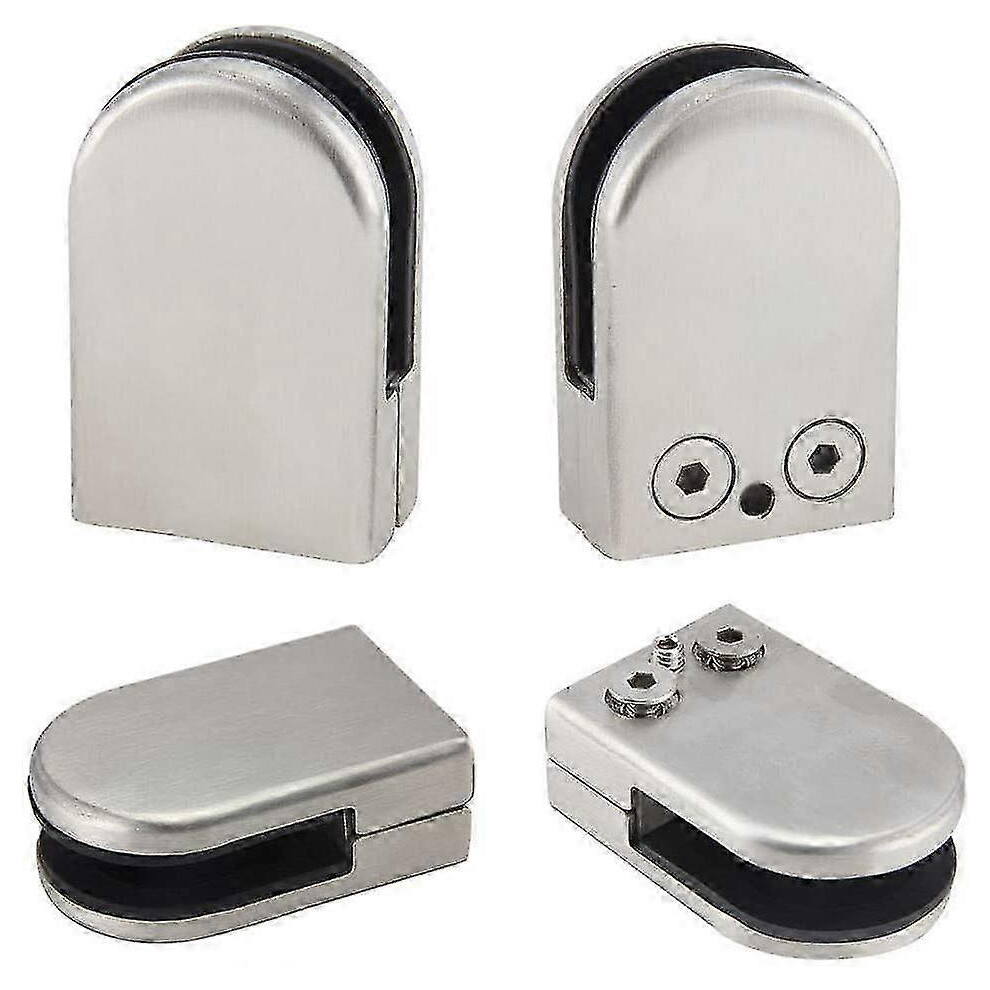 4pcs glass clamp bracket 6-8mm stainless steel glass clips clamps adjustable glass brackets flat back