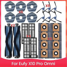 compatible Eufy X10 Pro Omni Robot Vacuum Parts Main Roller Side Brush Filter Mop Cloth Dust Bags Accessori-CHENG