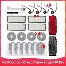 suitable for Replacement Part for Roborock Qrevo Curve Edge P20 Pro Vacuum Cleaner Main Side Brush HEPA