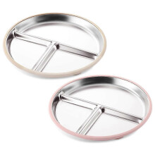 Stainless Steel Baby Plate with Suction Cup and Removable Lid-CHENG  DU