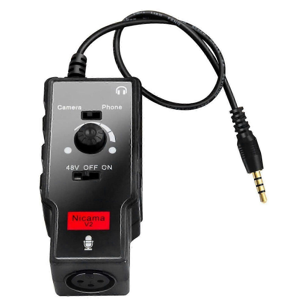 V2 Microphone Preamp Xlr Female To 3.5Mm Trs-Trrs Adapter With Phantoms Power Compatible Condenser Microphone-Cheng 9421490024962