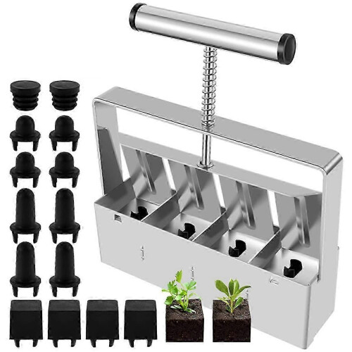 Soil Blocker with Seed Pin, Handheld Soil Blocking Tool, Handheld Seedling Incubator Compatible Seed