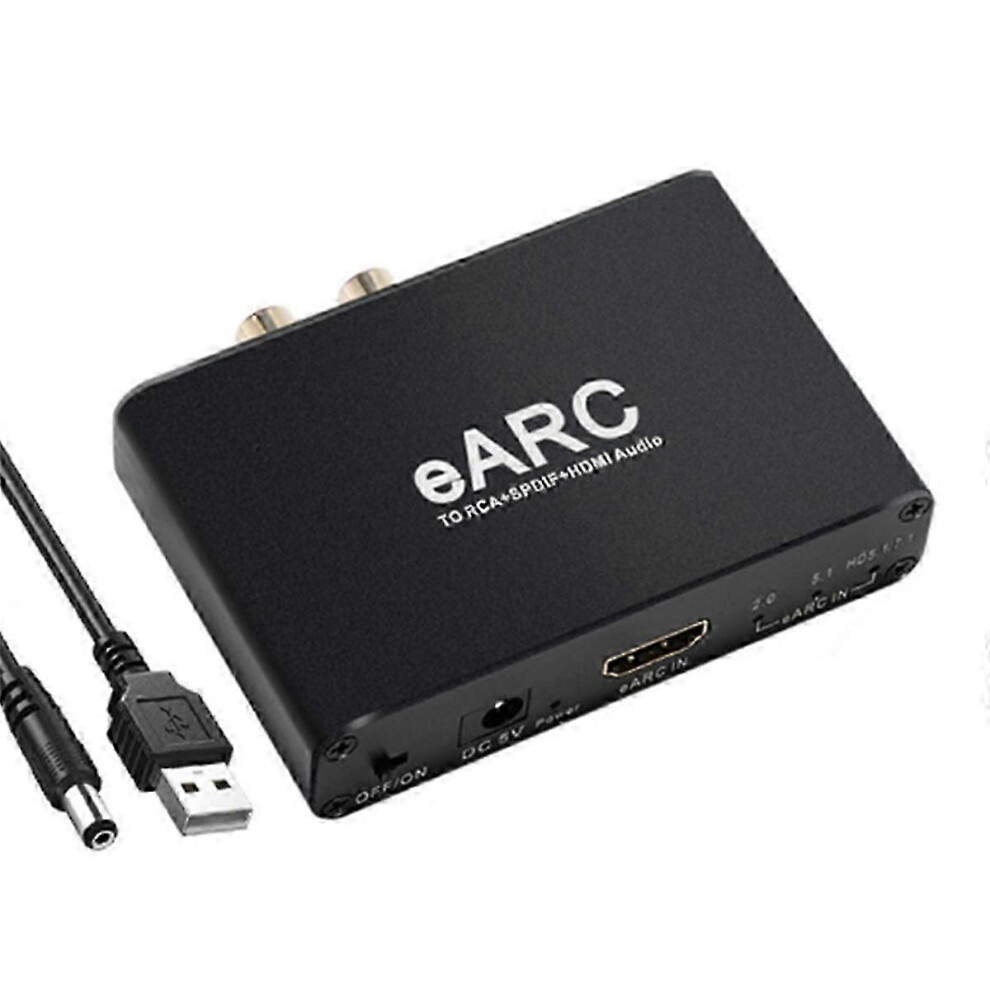 Hdmi-Compatible Earc Arc Audio Extractor 192Khz Converter Earc To Rca Audio Extractor Adapter Compatible 9421490027765