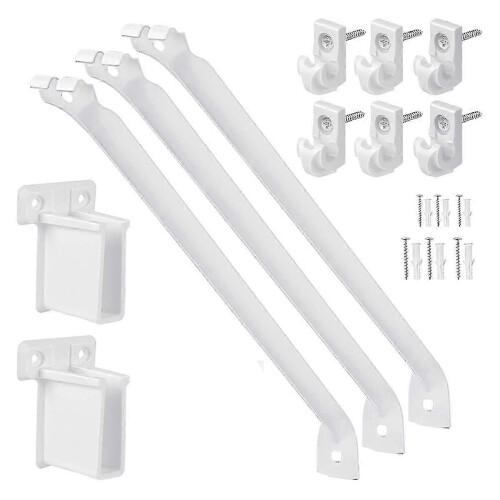 12 Inch Wire Shelf Brackets Set, Includes 6 Wire Shelf Clips and 2 End Brackets,Suitability compatible