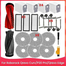 Lämplig för Roborock Qrevo Curv/P20 Pro/Qrevo Edge Vacuum Accessories Kit med huvudsidoborste och