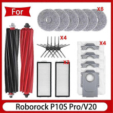Lämplig för Roborock Qrevo Master V20 P10S Pro Dammsugare Robot Huvudborste Roller Sidoborste Dust