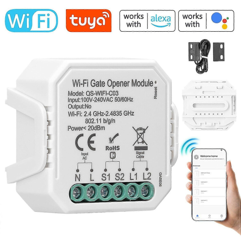 Tuya Wifi Garage Door Opener Controller Mobilephone Remotely App Control Compatible With Alexa Googl-Cheng 9421490031441