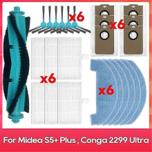 Lämplig för Midea S5 Plus / Conga 2299 Ultra Home X-Treme Genesis Accessories Main Sidoborste Moppduk