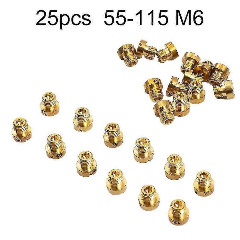 25Pcs Main Jet M6 Carburetor 55-115 M6 6Mm Compatible Dellorto Phbg Vhbt Carburetor Vergaser Carburetor 9421490032219
