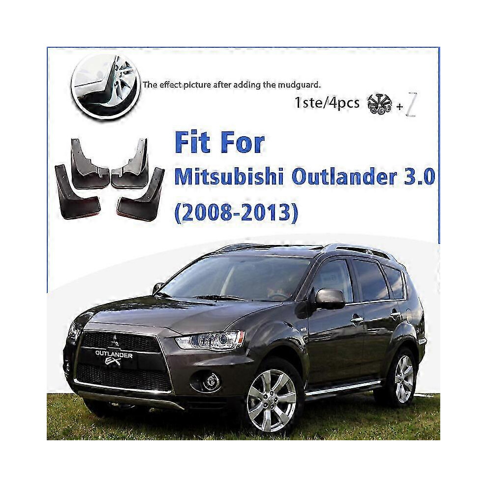 Excellent Mudguard Compatible Mitsubishi Outlander 3.0 2008-2013 Front Rear 4Pcs Mudflaps Mudguards 9421490032639
