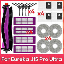 Suitable for Eureka J15 Pro Ultra Robot Vacuum Cleaner Accessories - Main Side Brush, HEPA Filter, Mop,