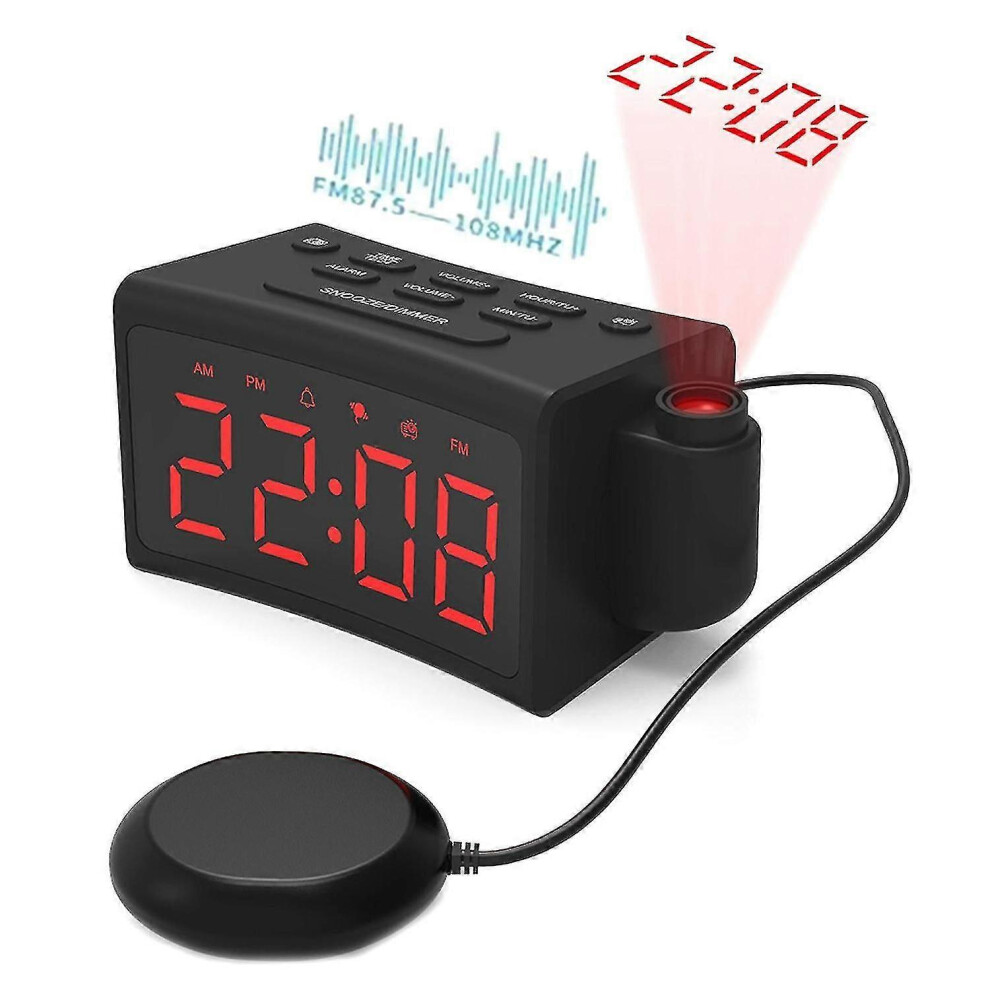Loud Alarm Clock For Heavy Sleepers Vibrating Alarm Clock With Bed Shaker For Deaf And Hard Of Hear Red