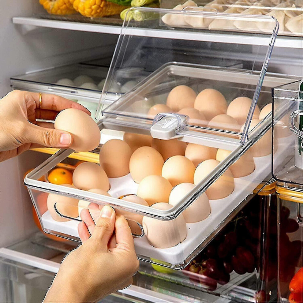 Boîte de rangement pour œufs pour réfrigérateur, boîte de rangement en plastique pour œufs pour réfrigérateur,