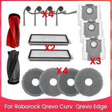 Suitable for Roborock Qrevo Curv Edge Robot Vacuum Accessories Main Side Brush HEPA Filter Mop Cloth