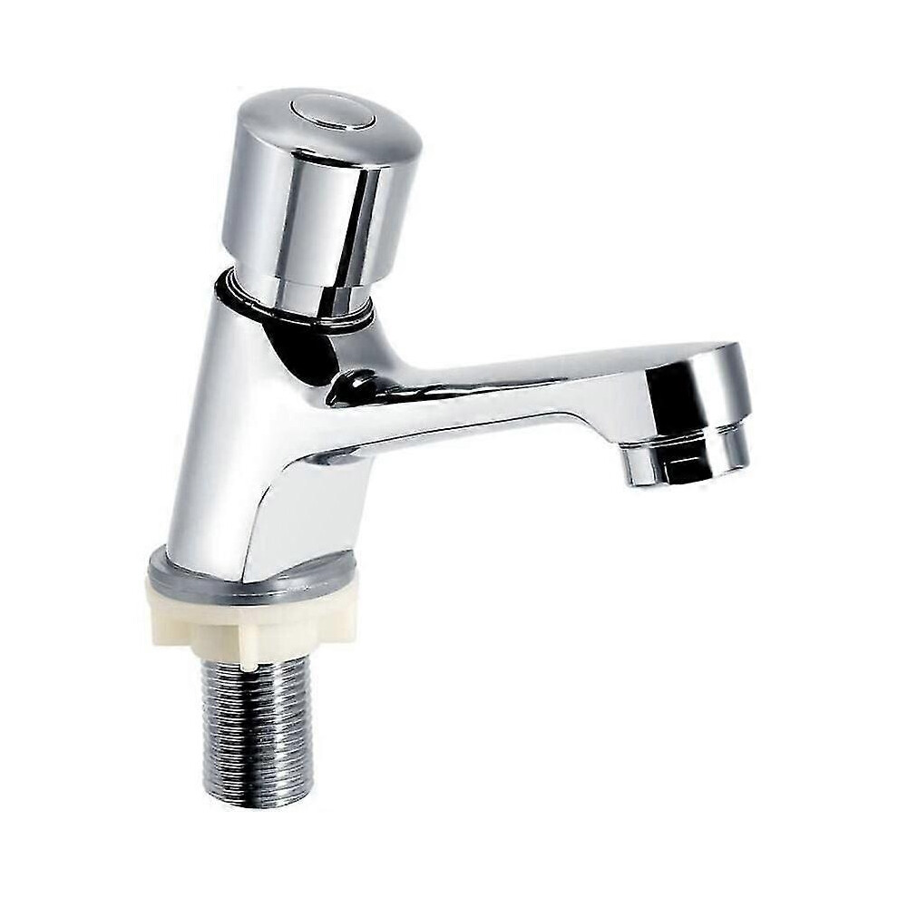 Self Closing Chrome Time Delay Faucet Water Saving Time Delay Basin Sink Faucet Faucet Compatible With 9421490049224