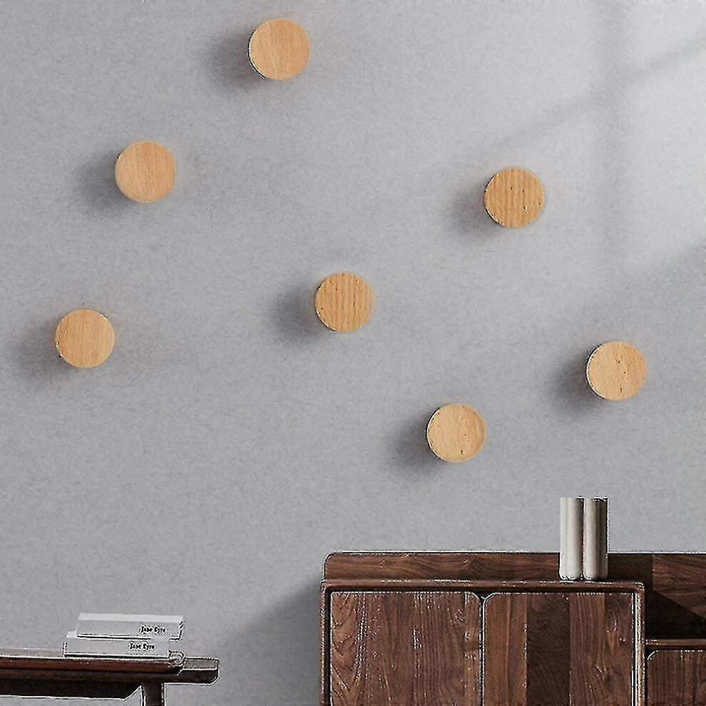 Patère en bois, crochets muraux, 5 pièces, patères rondes CDSX