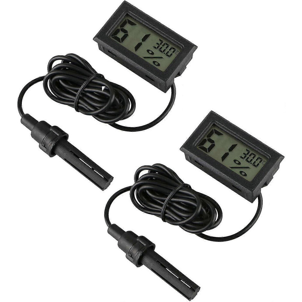 Digital Thermometer Hygrometer,pack Of 2 Hygrometer Thermometer Mini Probe Thermometers Temperature