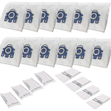 Suitable for 12 Vacuum Cleaner Bags + 8 Filters Compatible with HyClean Miele GN 3D 10408410, Classic