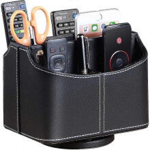 Tv:n kaukosäätimen pidike 360 astetta kääntyvä nahkainen kaukosäädin Caddy Office Desktop Organizer