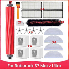 Suitable for Roborock S7 MaxV Ultra Replacement Parts Side Brush HEPA Filter Mop Cloth Dust Bagssi xi