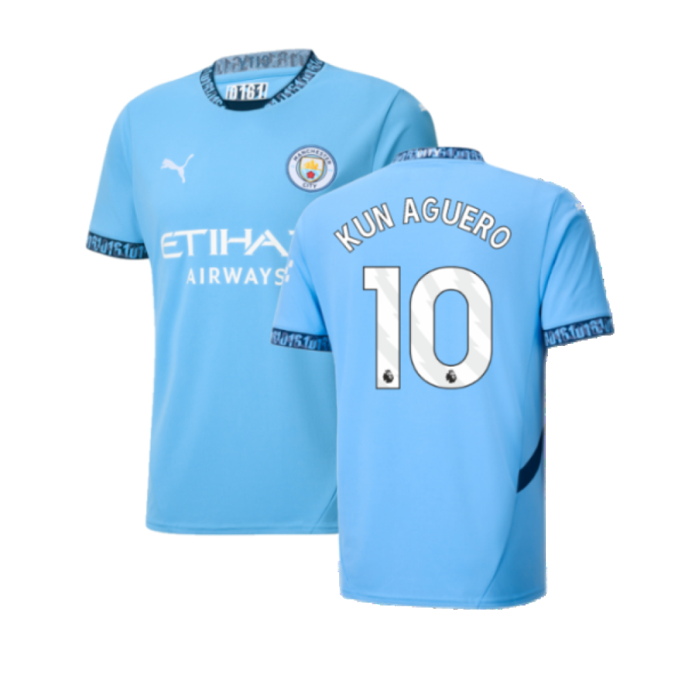 Puma (S) 2024-2025 Man City Home Shirt (Kun Aguero 10)