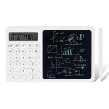 Rekenmachine met LCD-schrijftablet, 2-in-1 staande bureaurekenmachine met elektronische kalendertijd