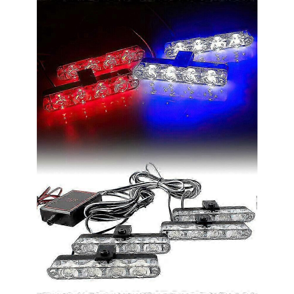 16 Led Car Strobe Flash 12V Police Warning Flashing Lamp + Remote Red/Blue/Light 9421490095214