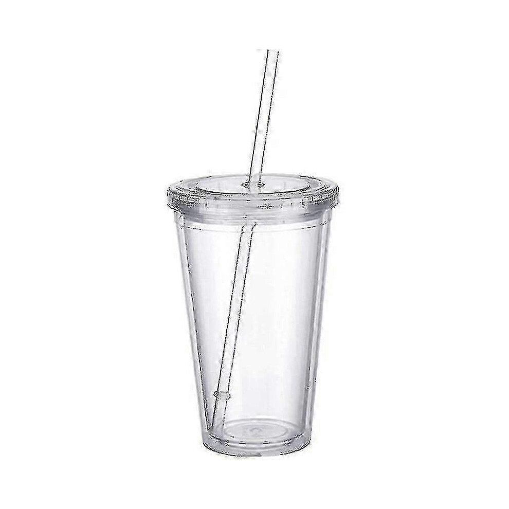 Reusable Double Layer Cup Lids With Reusable Straws Smoothie Juice