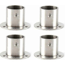 4 x garderobsstångsfäste med skruvar, garderobsklämfäste, Rob klämflänsfäste, 25 mm gardinstångsfäste,