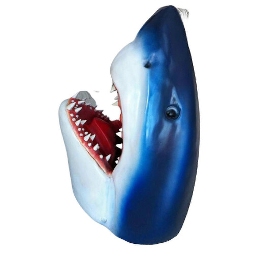 Great White Shark Head Väggfäste Shark Head Skulptur Shark Wall Decor