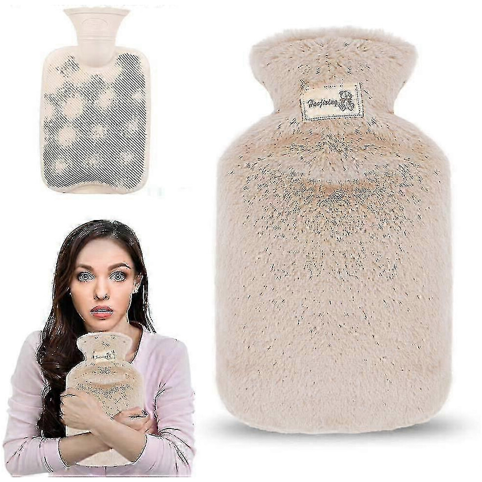 Hot Water Bottle With Lid, 800ml Hot Water Bottle With Plush Lid