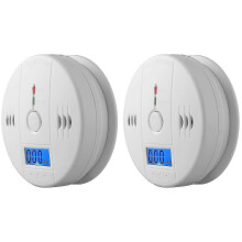 2-pack rökdetektor och kolmonoxiddetektorlarm med lcd-skärm A