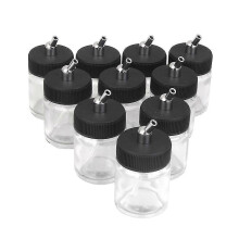 10 frascos en blanco para aerógrafo de 22 cc con tapa de bomba de succión y rociador