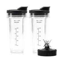 Ersättningsblenderkoppar lämpliga för Ninja BN801-24 Oz-koppar med 7 fenor blad Delar Passar BL480 BL482