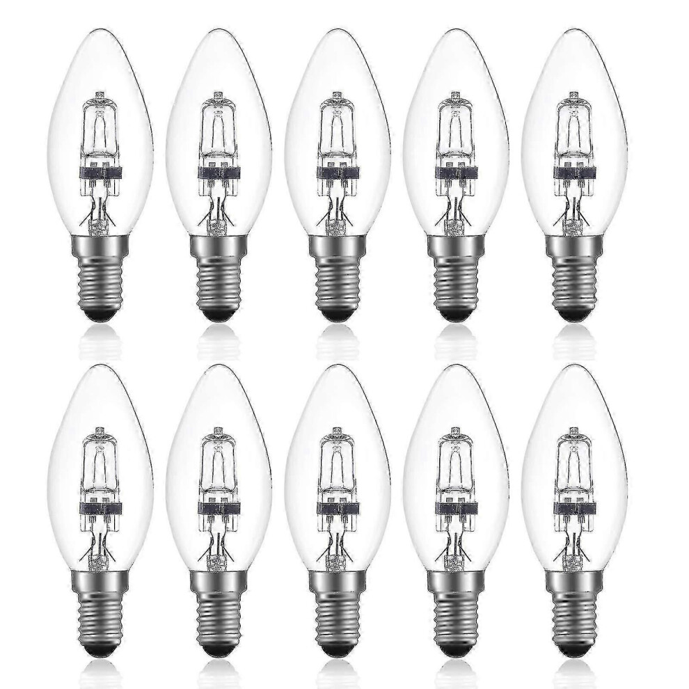 42W E14 C35 Dimmable Halogen Bulb Ac 220-240V Warm 2700K E14 Transparent Halogen Candle Bulb (10Pcs) White 9421490098642