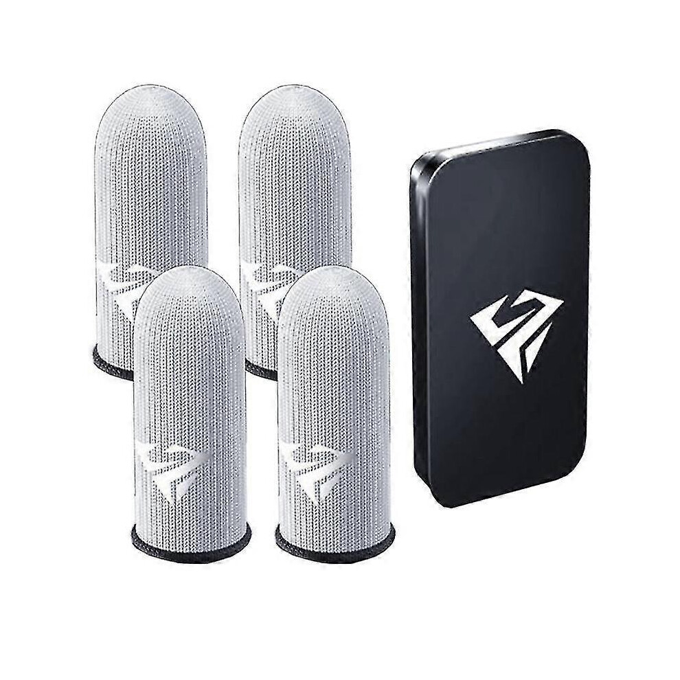 Gaming Finger Sleeves Compatible With Mobile Gaming 0.25Mm Glass Fiber Seamless Thumb Fingertip Silver 9421490090639