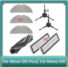 Suitable for Mova S10 Plus/S10 Vacuum Cleaner 8PCS Replacement Parts Main Brush Roller Side Brushsi
