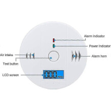 Kolmonoxiddetektor 3-pack, Co-larmdetektorsensor Batteridriven med digital LCD-skärm F