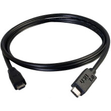 Cable USB 2.0 USB Tipo C a USB Micro B M/M de 3 m - Cable USB C Negro - Cable USB - Micro-USB Tipo B