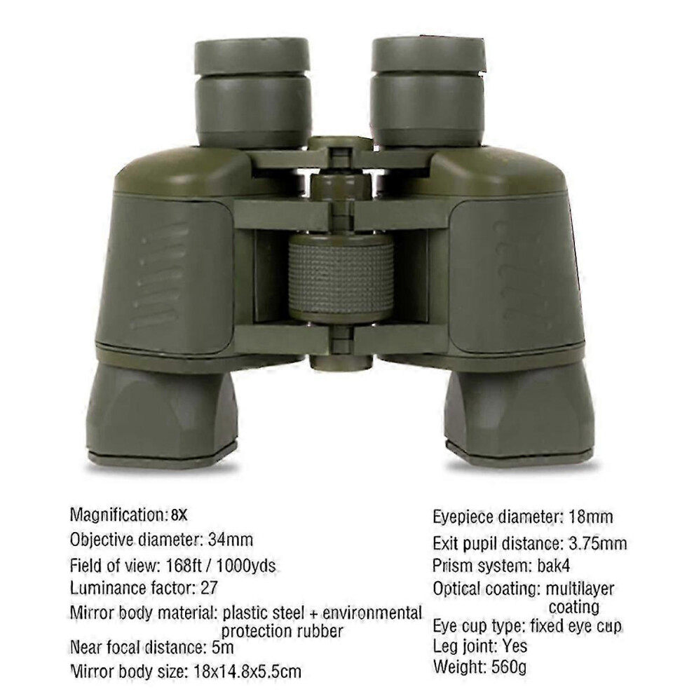 Binoculars 50X50 Professional Hd Hunting Telescope For Camping Outdoor Binoculars With Coordinate Distance Green 9421490092855