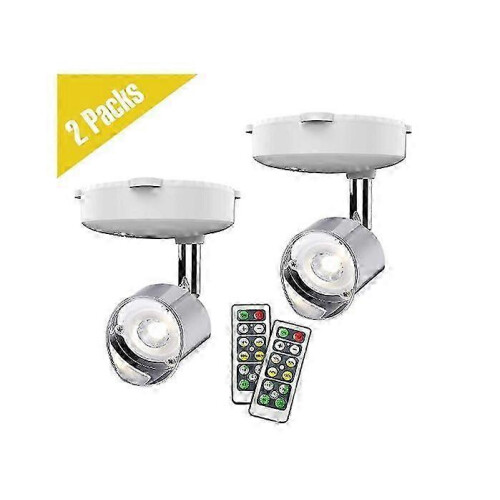 Lot de 2 projecteurs sans fil, éclairage d'accentuation à piles adapté aux peintures, mini éclairage