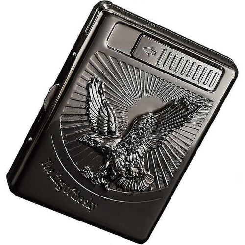 Cigarette Case Lighter,Metal Full Pack 20 Regular Cigarettes Box Holder USB Rechargeable Cigar Light
