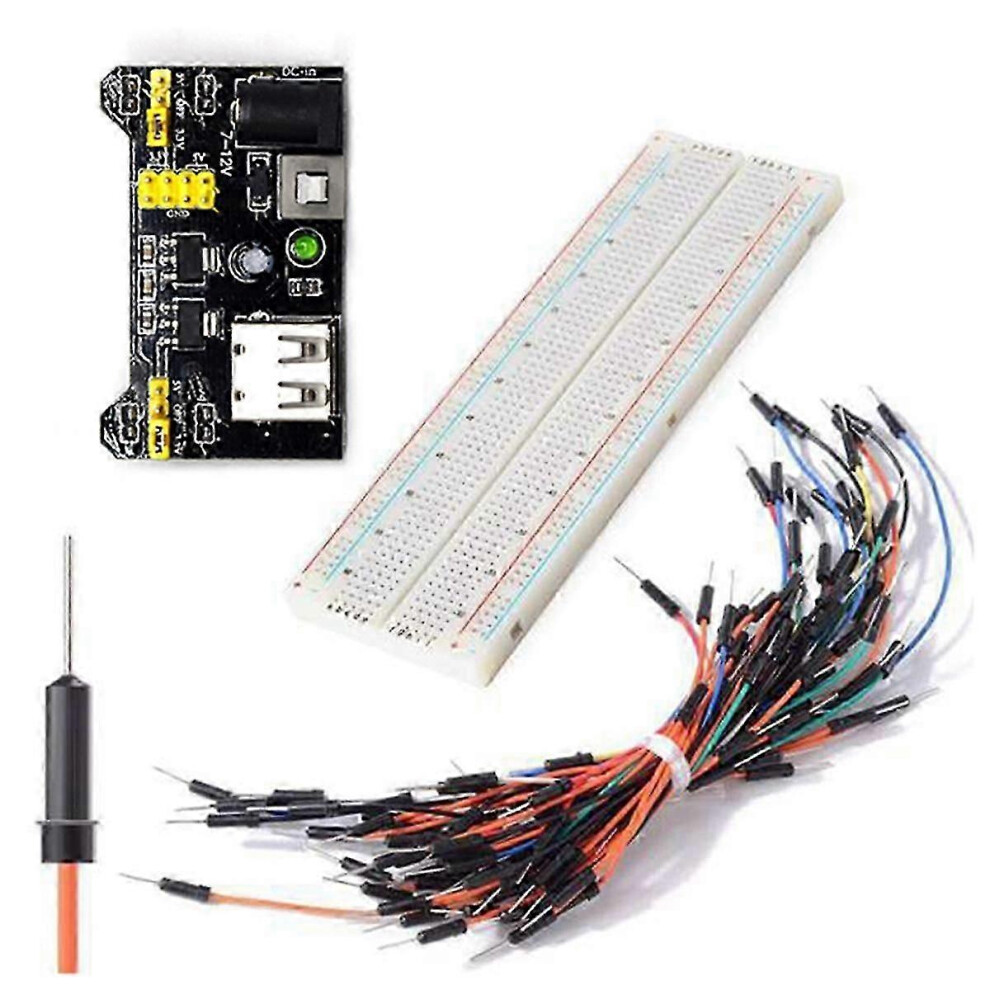 3.3V/5V MB102 Breadboard Power Module+Solderless 830Points Bread Board +65 Jumper Wires-image-OPC-PHN7SHD-NEW