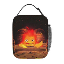 Anime Cartoon Howls Moving Castle Fire Lunch Box - Isolerad matkasse lämplig för flickor Pojkar Söt