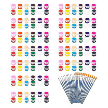 12er-Pack 144-teiliges Mini-Acrylfarben-Set mit Pinseln, geeignet für Bastelfarben für Kinder und Erwachsene,